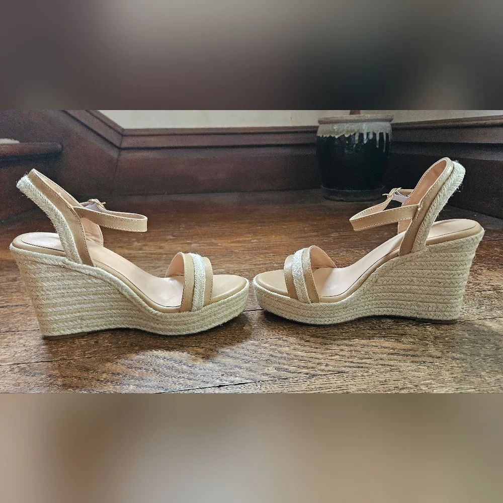 Women’s Ankle-Strap Cream Espadrille Sandals